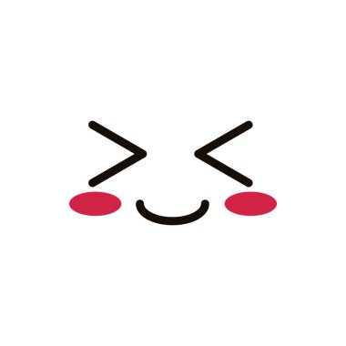 kawaii cute face expression eyes and mouth winking