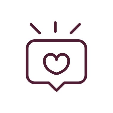 happy valentines day speech bubble heart love romantic feeling icon thick line