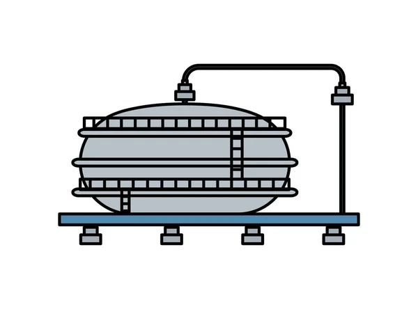 Dibujos animados de la fábrica de gas de refinería de petróleo en