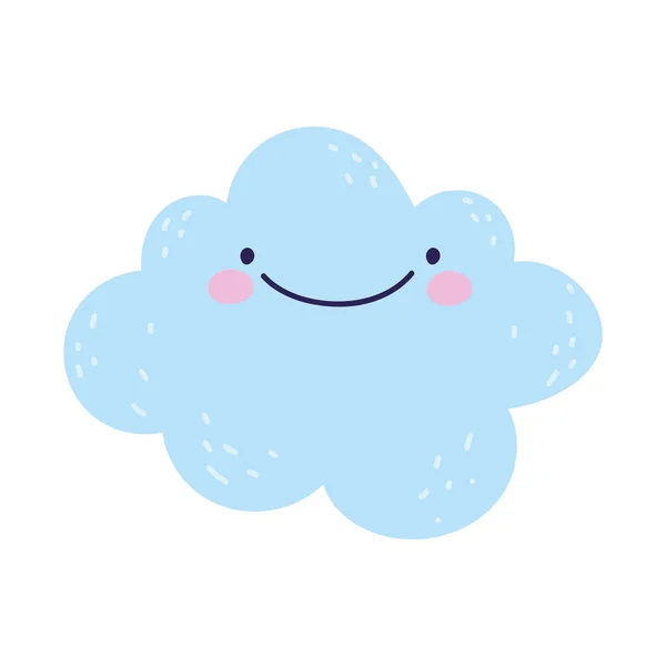 Baby shower cute blue cloud cartoon — Stockvector
