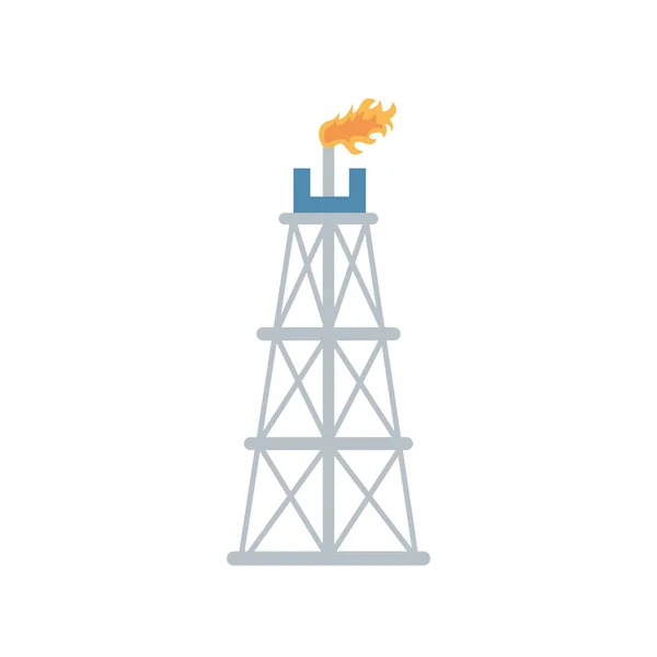 压裂塔炼油厂石油钻机 — 图库矢量图片