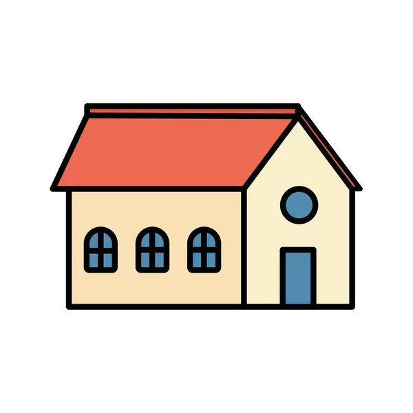 Фасад дома - икона архитектуры — стоковый вектор