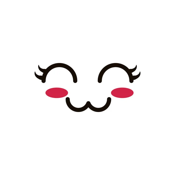 Kawaii hermosa cara de expresión ojos y boca — Archivo Imágenes Vectoriales