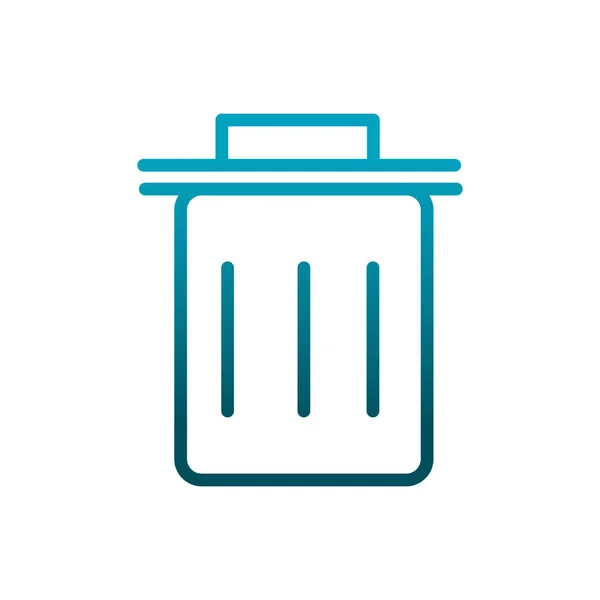 Delete trash can mobile icon communications gradient line — 스톡 벡터