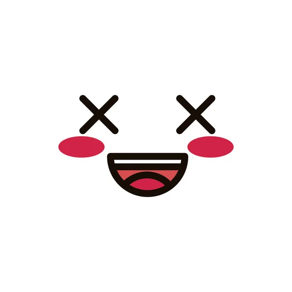 Kawaii roztomilý výraz obličeje oči a ústa — Stockový vektor