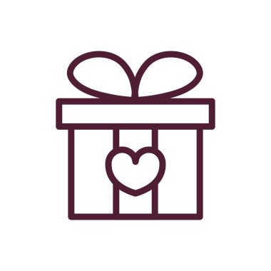 happy valentines day gift box heart love romantic feeling icon thick line