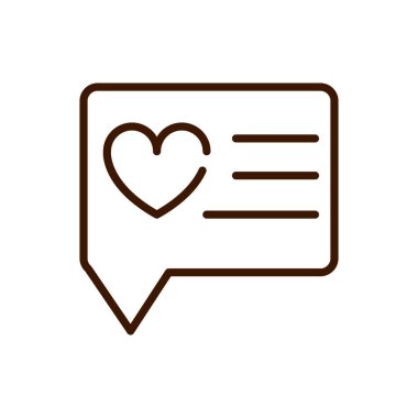 speech bubble message love heart romantic passion feeling related icon thick line