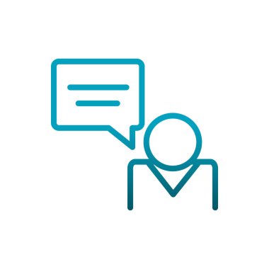 avatar speech bubble talk communications gradient line