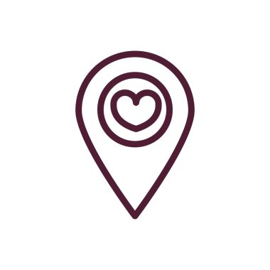 happy valentines day pointer location heart love romantic feeling icon thick line