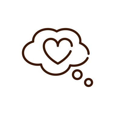 think bubble love heart romantic passion feeling related icon thick line