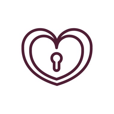 happy valentines day heart keyhole love romantic feeling icon thick line