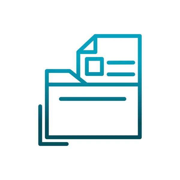 Folder file letter document communications gradient line — Stockvector