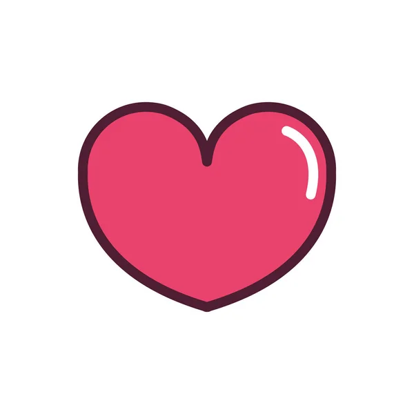 Happy valentines day red heart love romantic icon — Vetor de Stock