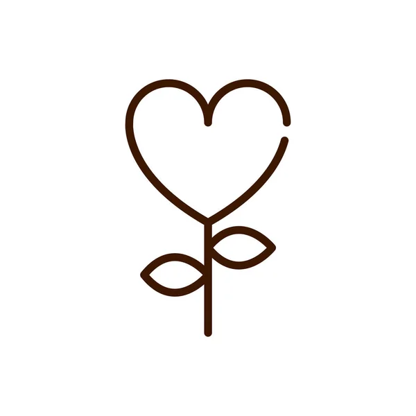 Flower shaped heart love romantic passion feeling related icon thick line — Image vectorielle