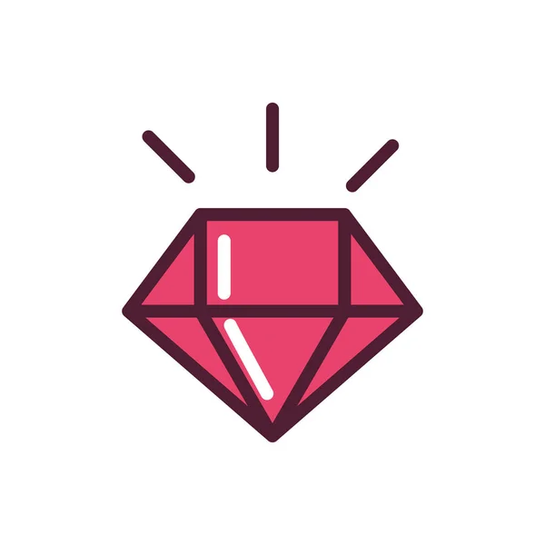 Happy valentines day diamond gem love romantic feeling icon — Vetor de Stock