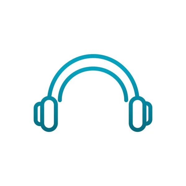 Headphones sound music communications gradient line — Archivo Imágenes Vectoriales