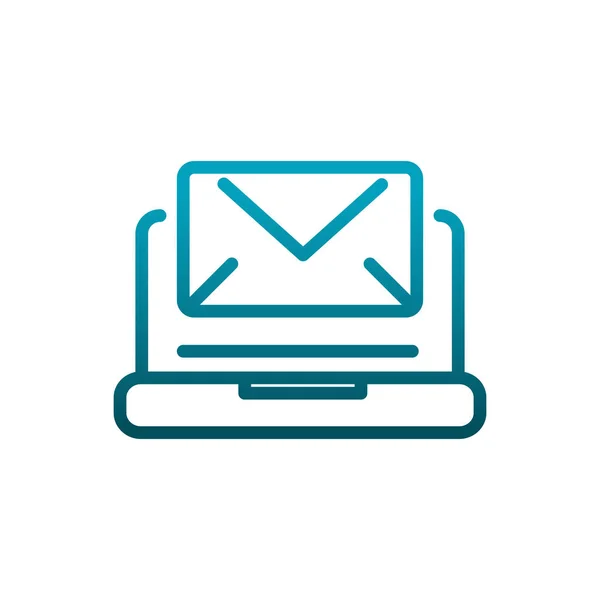 Laptop computer email message communications gradient line — 스톡 벡터