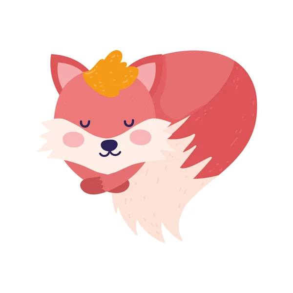 Baby shower cute fox sleeping animal cartoon — Stockvector
