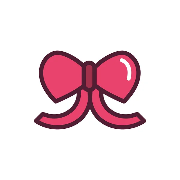 Happy valentines day gift bow ribbon love romantic feeling icon — стоковый вектор