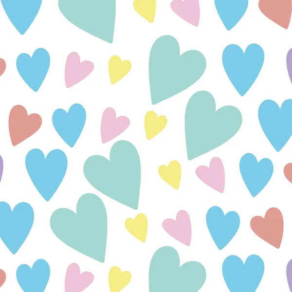 Background colored hearts love romance pattern — Vector de stock