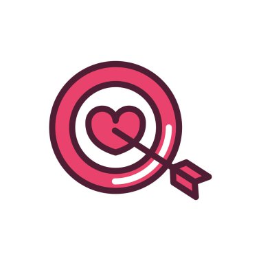 happy valentines day target heart arrow love romantic feeling icon
