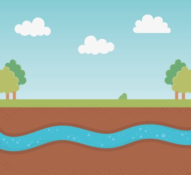 underground water ground section landscape