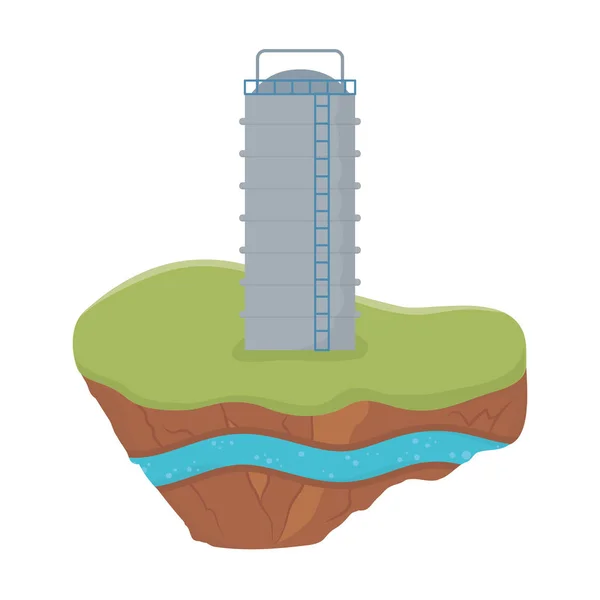 Fracking reservoir tank soil layer water underground —  Vetores de Stock