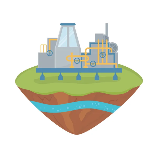 Fracking tank extracting petroleum soil layer water underground — Archivo Imágenes Vectoriales