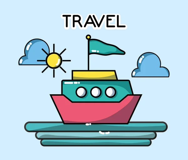 Cruise maritime tourist vacation travel — Stock Vector