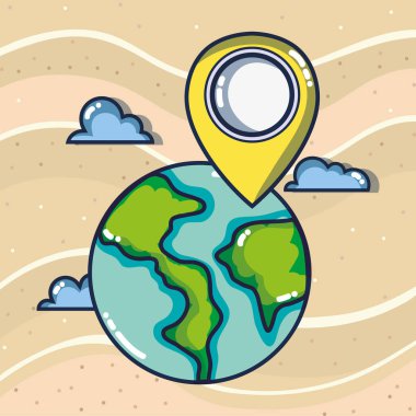 world map location pin tourist vacation travel