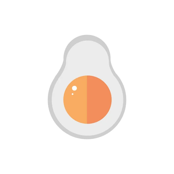 Fried egg breakfast food icon on white background — Stock Vector