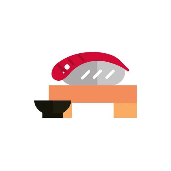 Nigiri sushi sauce food japanense icon — Archivo Imágenes Vectoriales