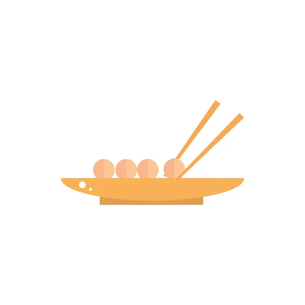 Bowl with food sticks culture traditional japan icon — стоковый вектор