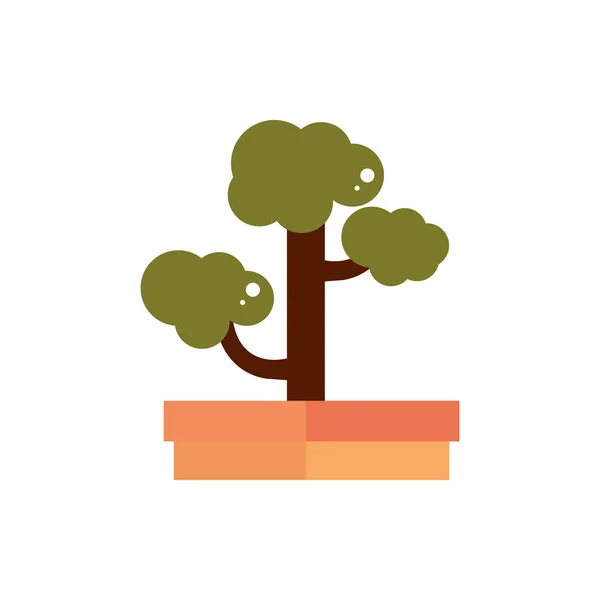 Bonsai tree botanical nature japan icon — ストックベクタ