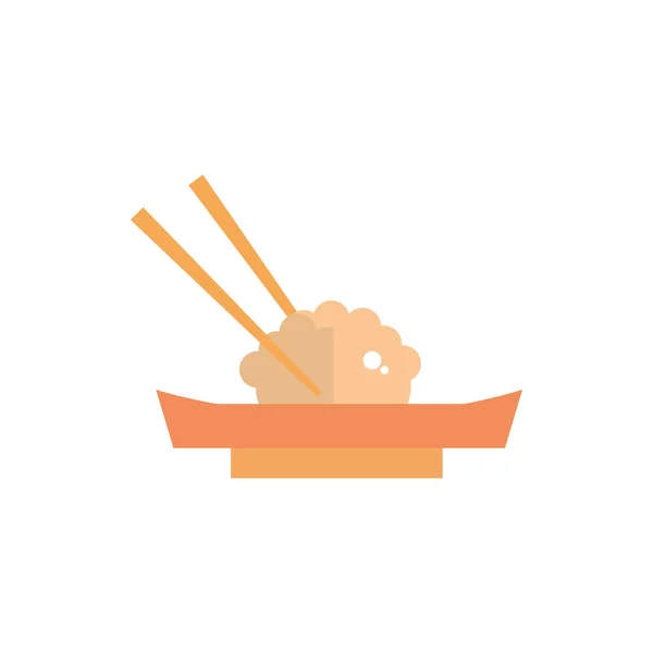 Dim sum with chopsticks culture traditional japan icon — Stockvector