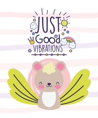 just good vibrations cute bear flower decoration