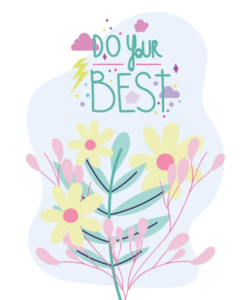 Do you best gretting card flowers decoration — Stockvector