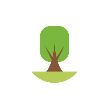 Yapraklı ağaç doğal düz stil