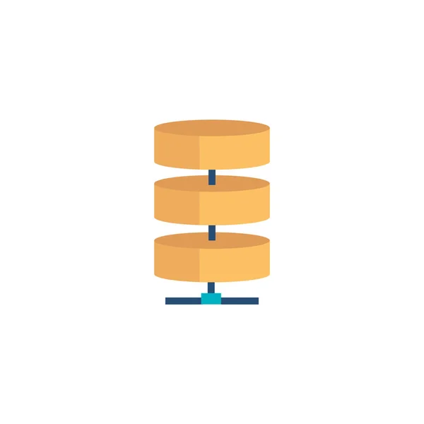 网络安全服务器数据盘平面样式图标 — 图库矢量图片