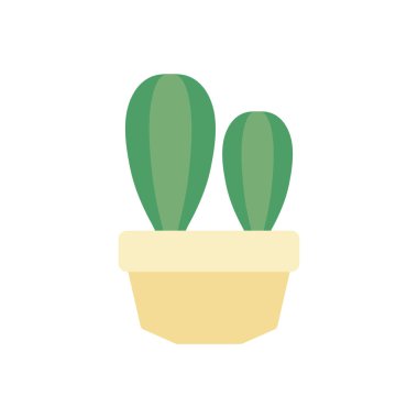 Kaktüs saksı bitkilerinin düz simgesi