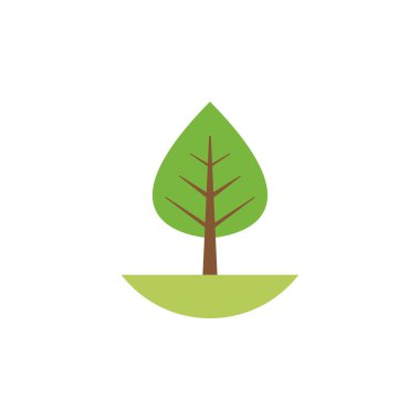 Yapraklı ağaç doğal düz stil