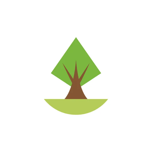 松の木の植物フラットスタイル — ストックベクタ