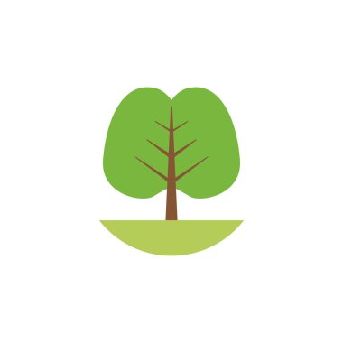 Yapraklı ağaç doğal düz stil