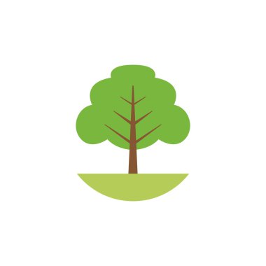 Yapraklı ağaç doğal düz stil