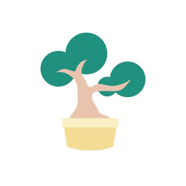 Japon bonsai ağacı bitkileri yassı simge