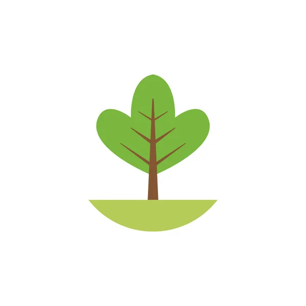 Groene boom natuurlijke platte stijl — Stockvector