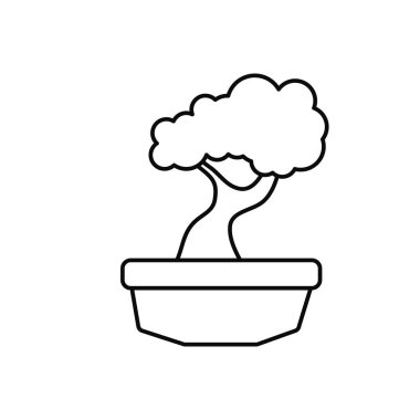 Japon bonsai ağacı bitkileri çizgi ikonu
