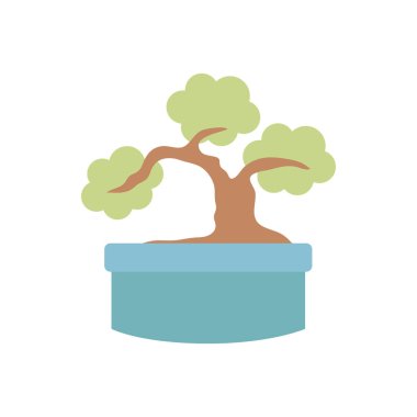Japon bonsai ağacı bitkileri yassı simge