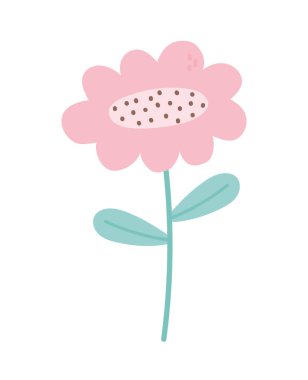 decorative pink flower stem decoration icon