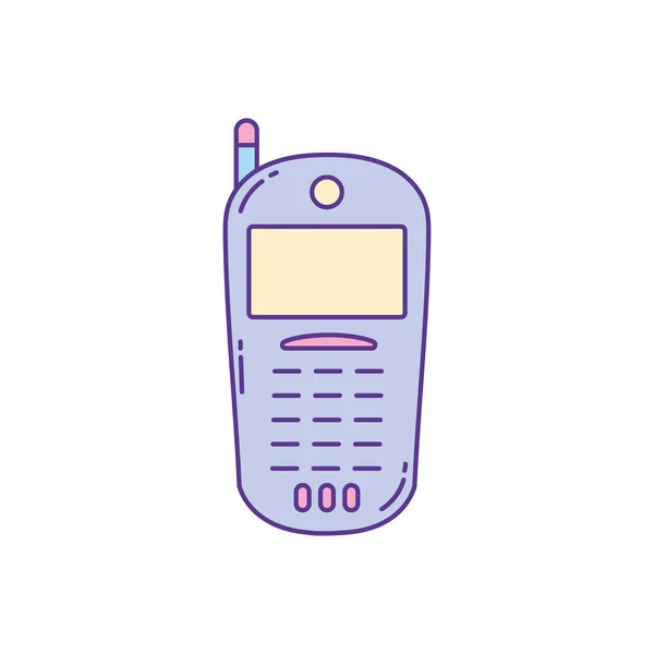 Vintage cellulare, telefono di riempimento e linea — Vettoriale Stock